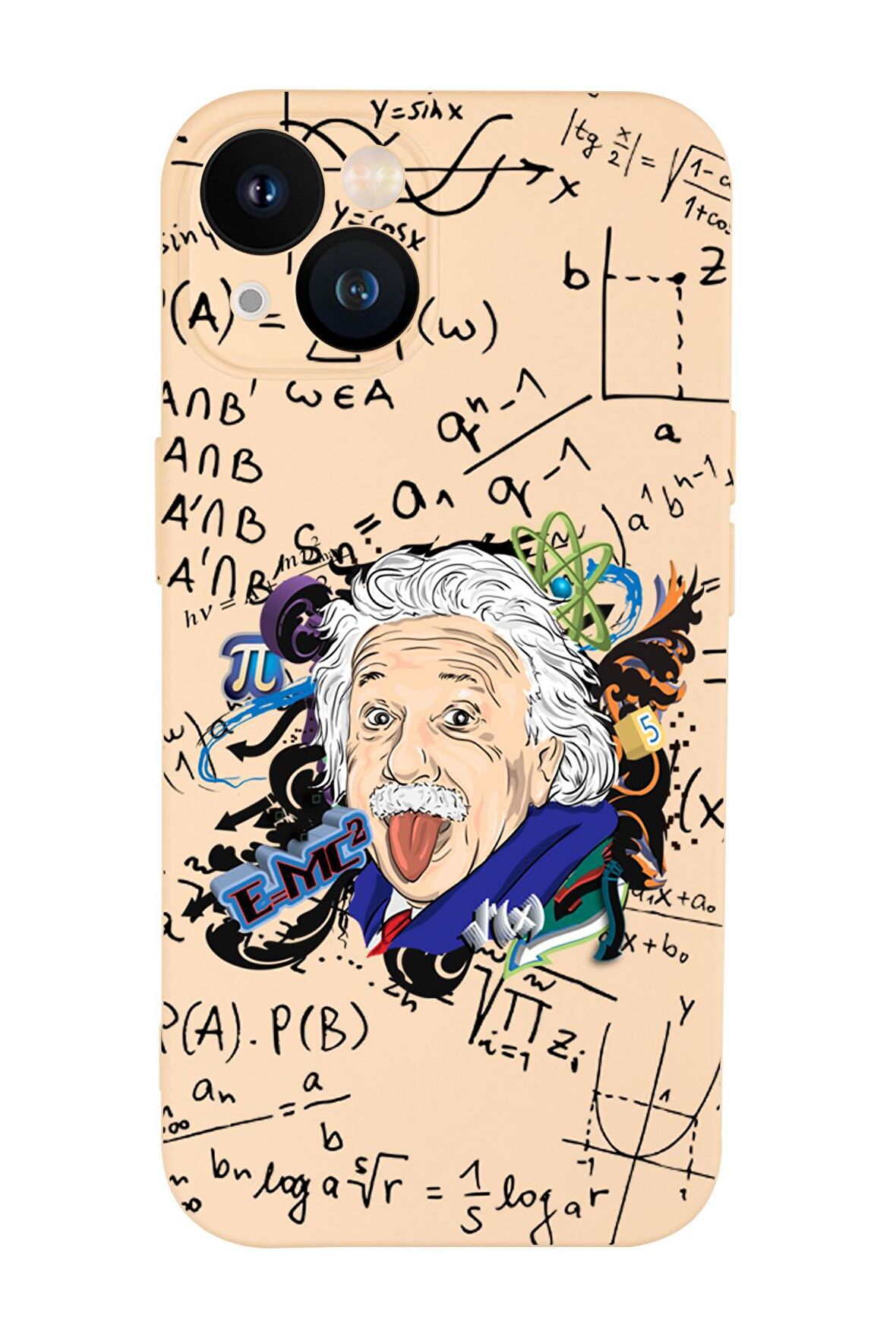 iPhone 13 Mini Einstein In Formula Desenli Premium Silikonlu Telefon Kılıfı