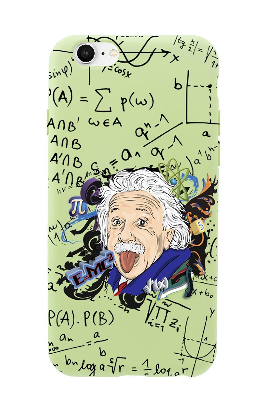 iPhone 6 Plus Einstein In Formula Desenli Premium Silikonlu Telefon Kılıfı