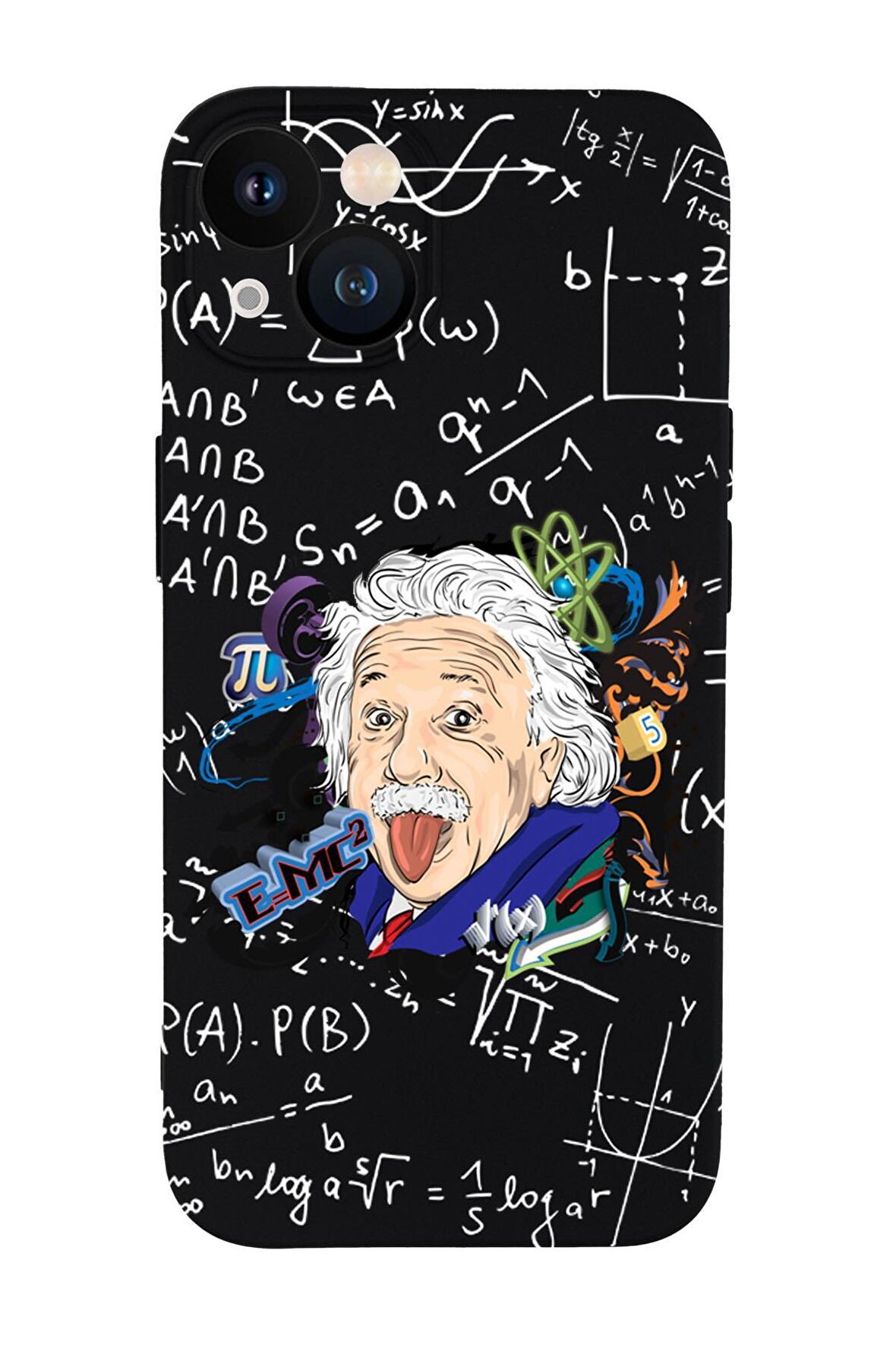 iPhone 13 Mini Einstein In Formula Desenli Premium Silikonlu Telefon Kılıfı
