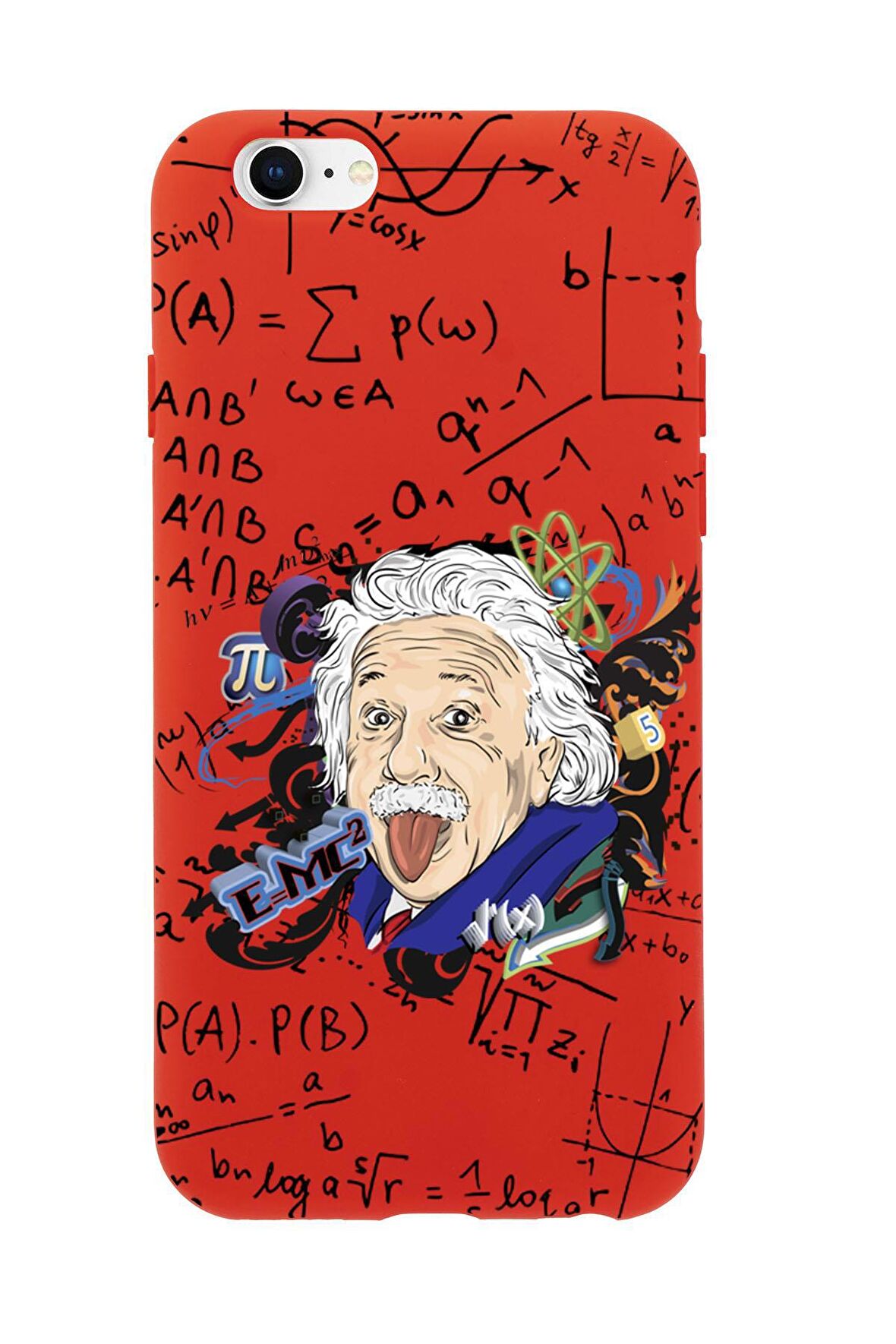 iPhone 6S Einstein In Formula Desenli Premium Silikonlu Telefon Kılıfı