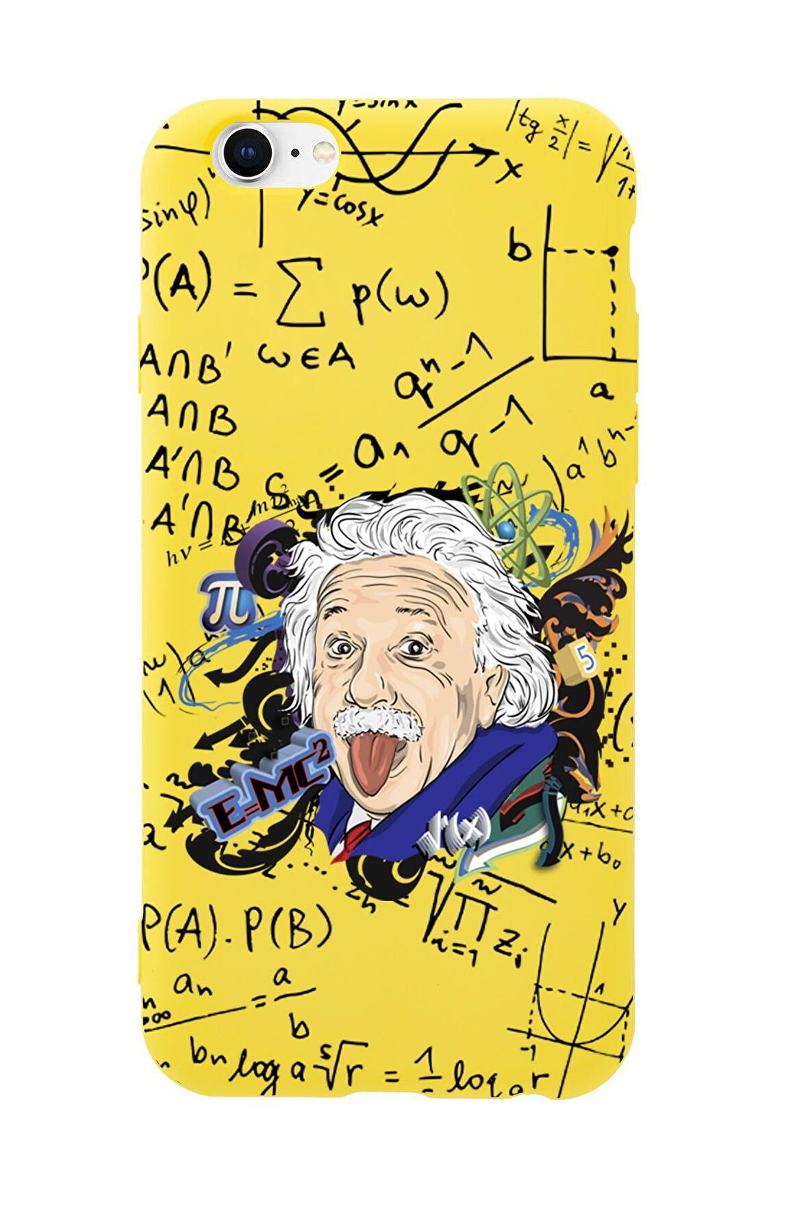 iPhone 6S Einstein In Formula Desenli Premium Silikonlu Telefon Kılıfı
