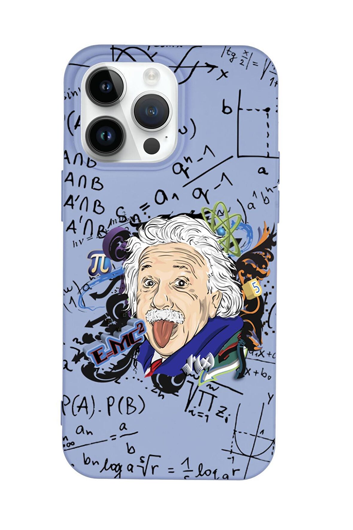 iPhone 14 Pro Max Einstein In Formula Desenli Premium Silikonlu Telefon Kılıfı