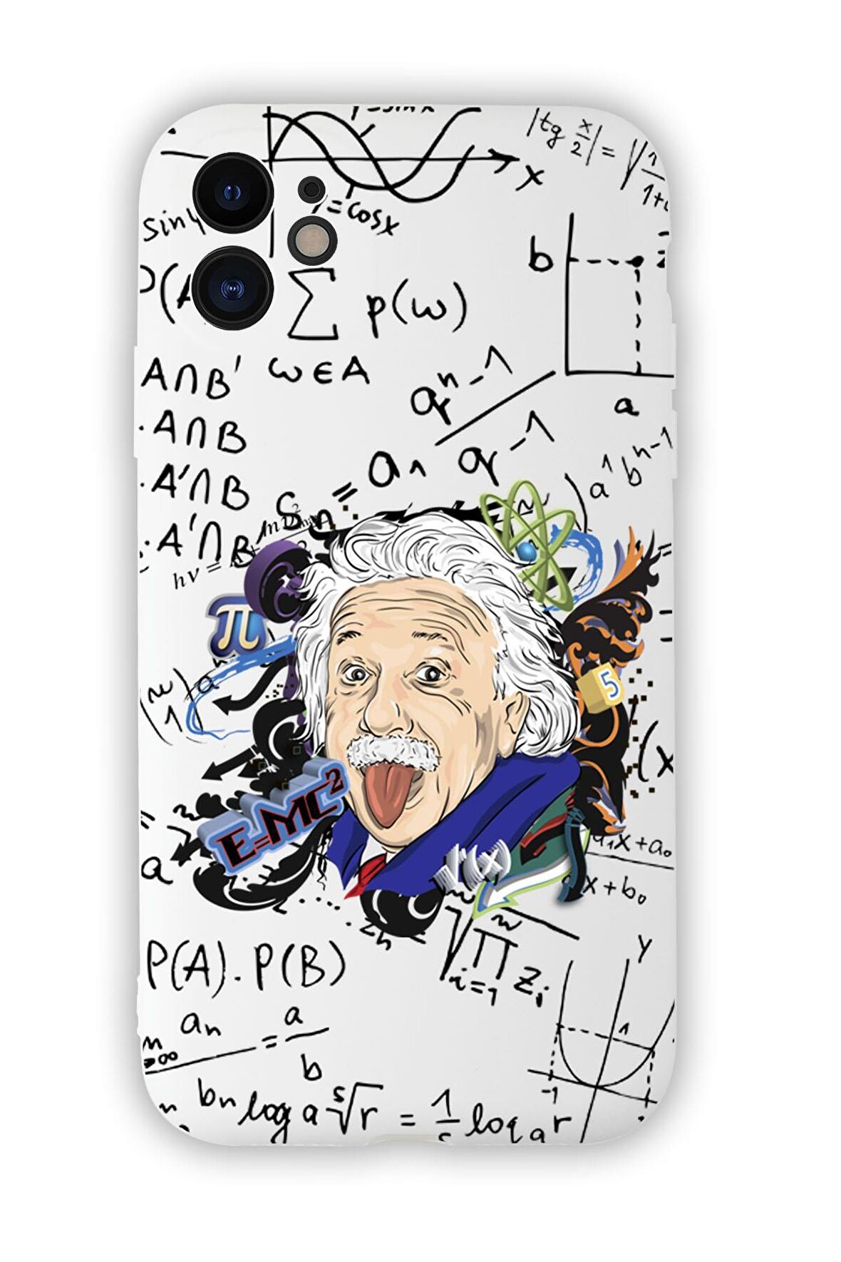 iPhone 11 Einstein In Formula Desenli Kamera Korumalı Premium Silikonlu Telefon Kılıfı