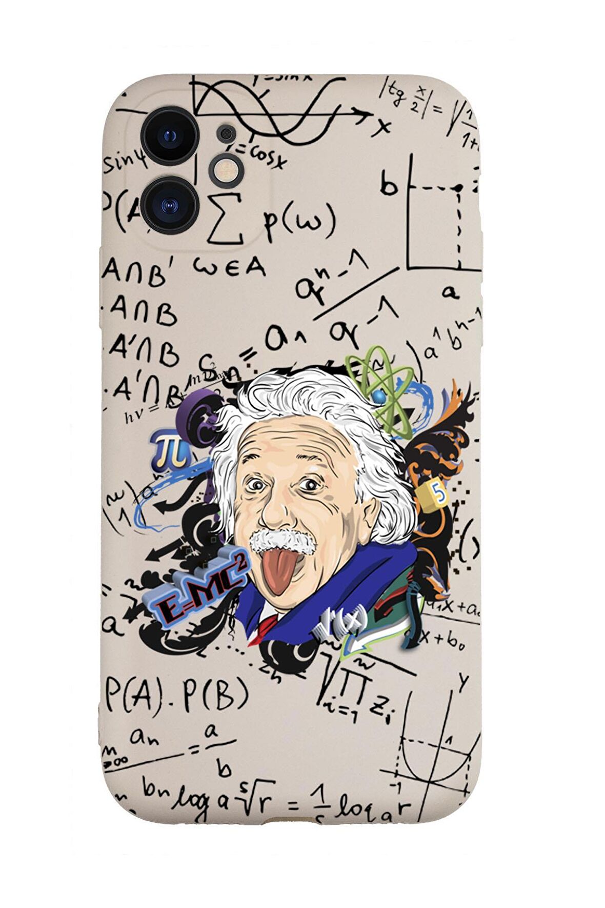 iPhone 11 Einstein In Formula Desenli Kamera Korumalı Premium Silikonlu Telefon Kılıfı