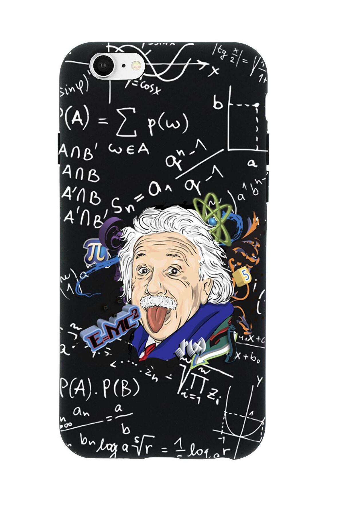 iPhone 6S Einstein In Formula Desenli Premium Silikonlu Telefon Kılıfı