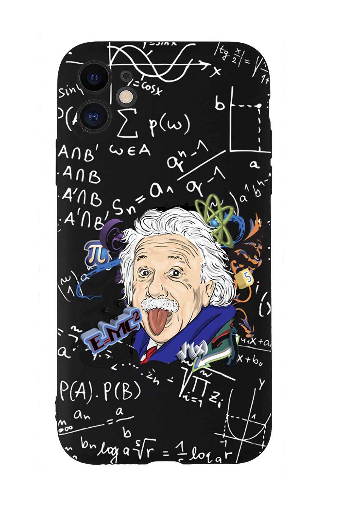 iPhone 11 Einstein In Formula Desenli Kamera Korumalı Premium Silikonlu Telefon Kılıfı