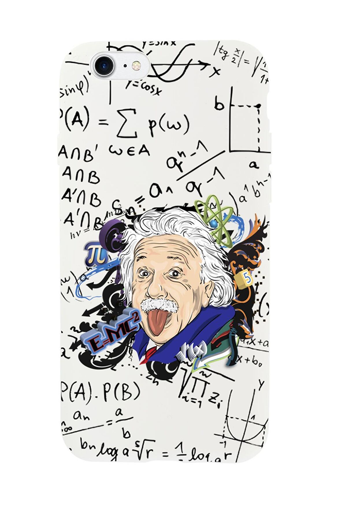 iPhone 7 Einstein In Formula Desenli Premium Silikonlu Telefon Kılıfı