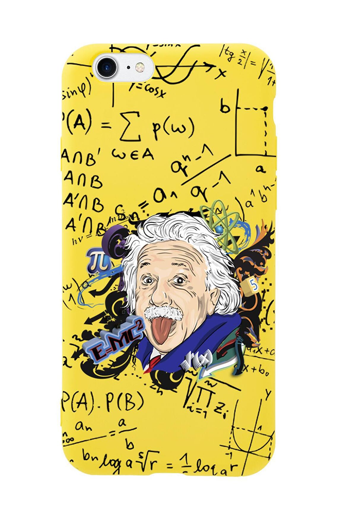 iPhone 8 Einstein In Formula Desenli Premium Silikonlu Telefon Kılıfı