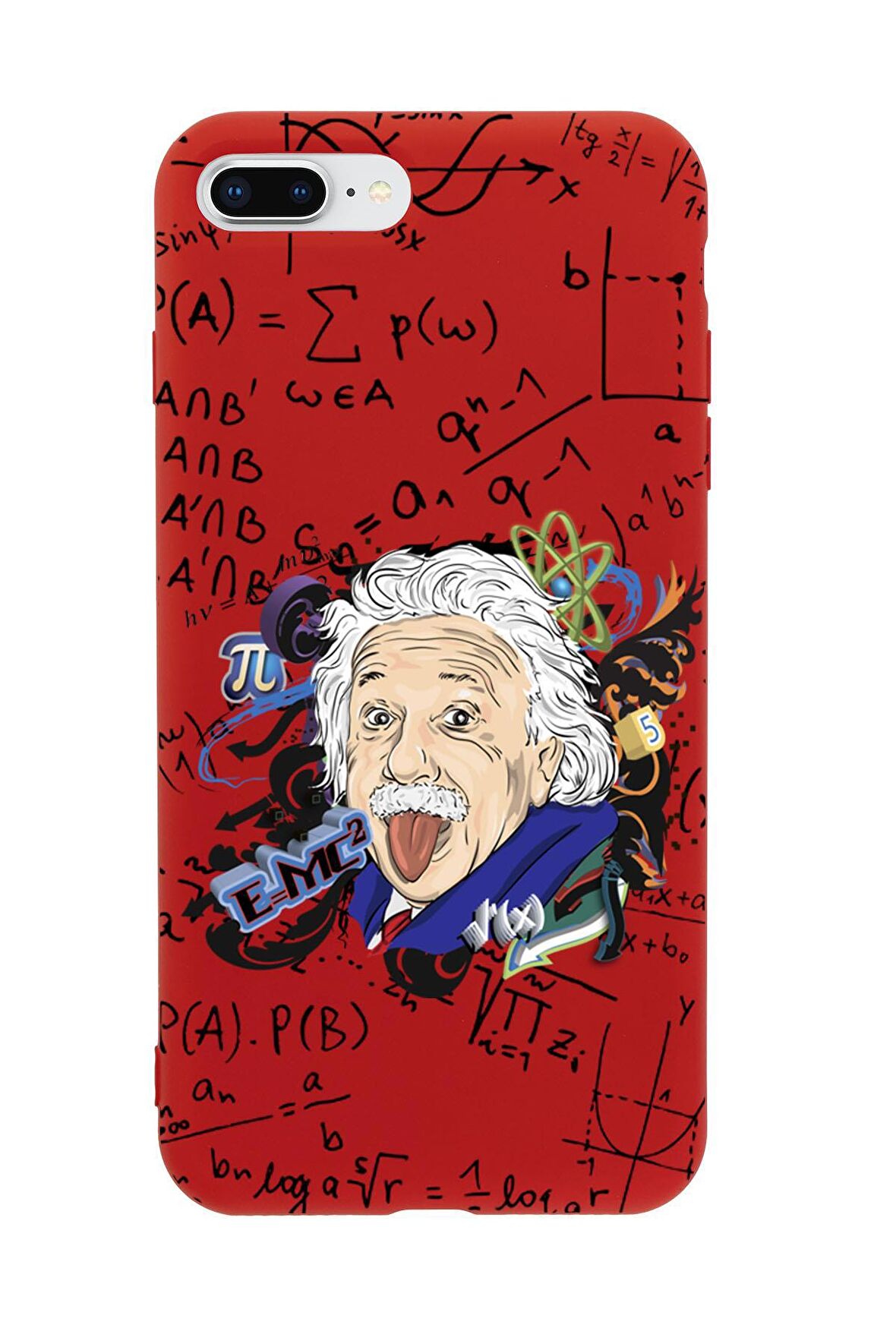 iPhone 7 Plus Einstein In Formula Desenli Premium Silikonlu Telefon Kılıfı