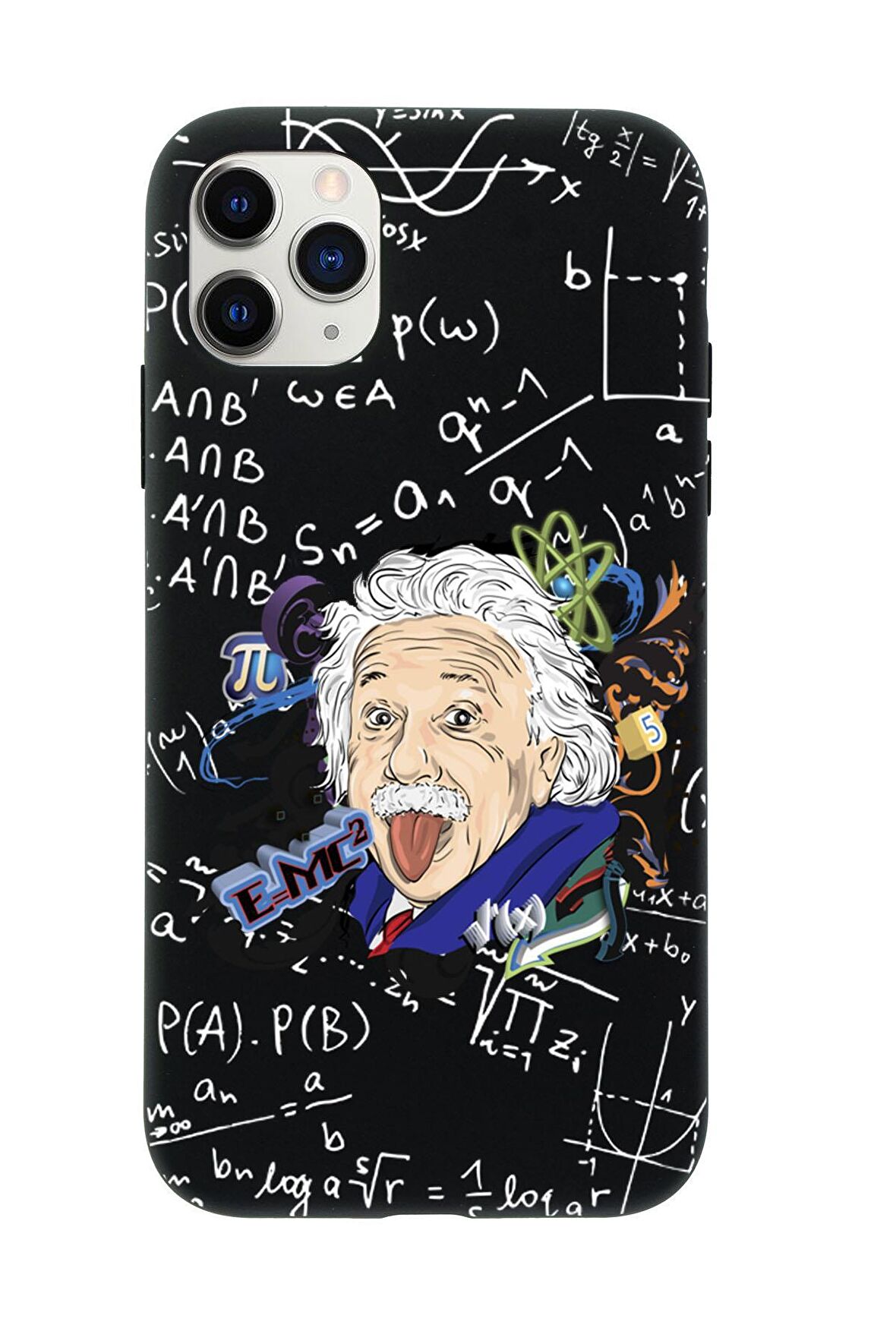 iPhone 11 Pro Einstein In Formula Desenli Premium Silikonlu Telefon Kılıfı