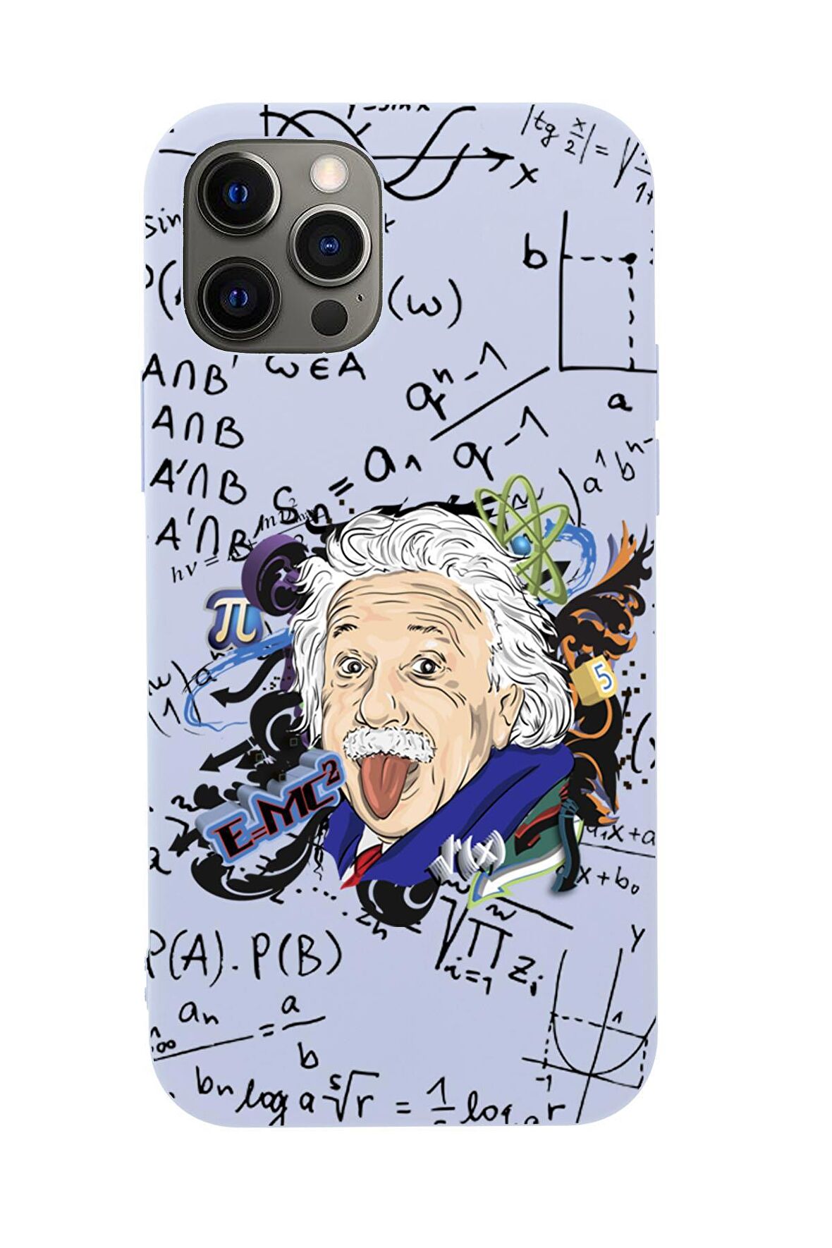 iPhone 12 Pro Max Einstein In Formula Desenli Premium Silikonlu Telefon Kılıfı