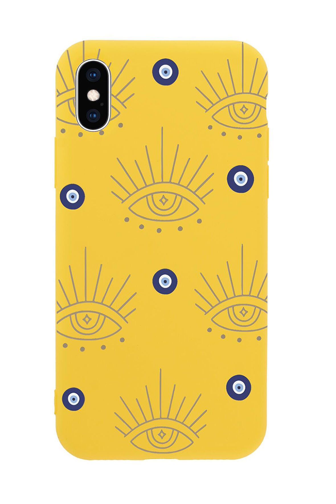 iPhone Xs Max Uyumlu Evil Eye Desenli Premium Silikonlu Telefon Kılıfı
