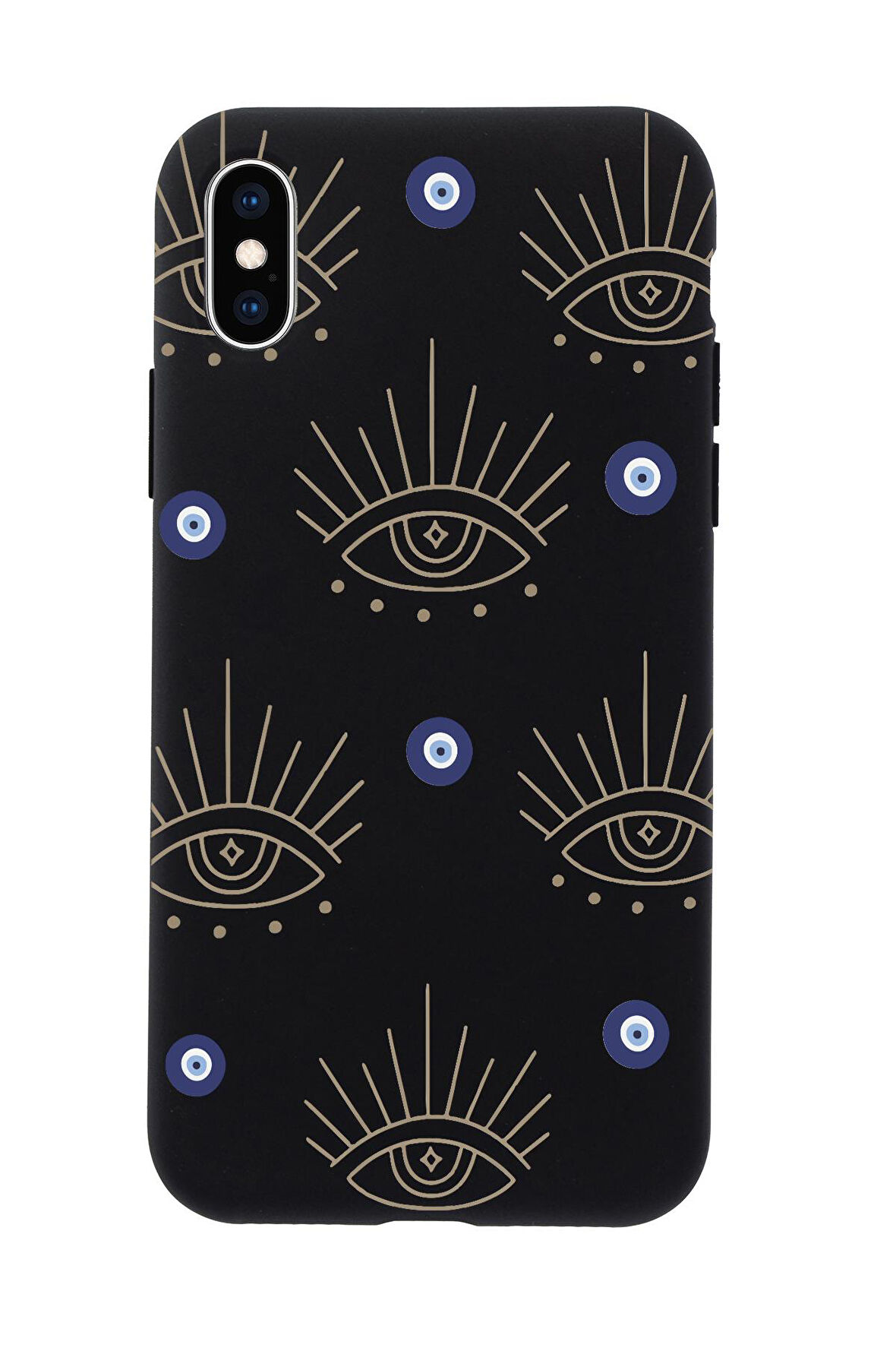 iPhone Xs Max Uyumlu Evil Eye Desenli Premium Silikonlu Telefon Kılıfı