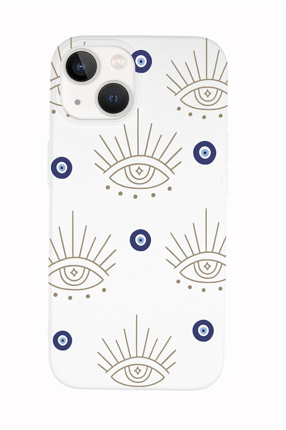 iPhone 14 Uyumlu Evil Eye Desenli Premium Silikonlu Telefon Kılıfı