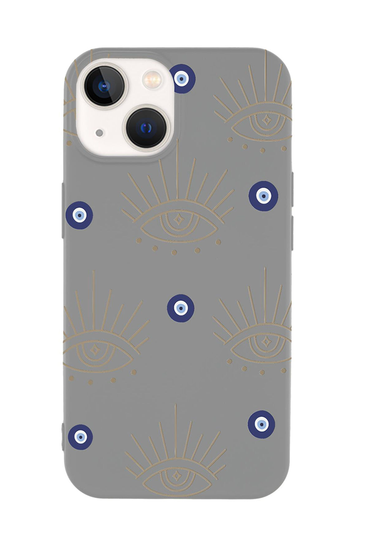 iPhone 14 Plus Uyumlu Evil Eye Desenli Premium Silikonlu Telefon Kılıfı