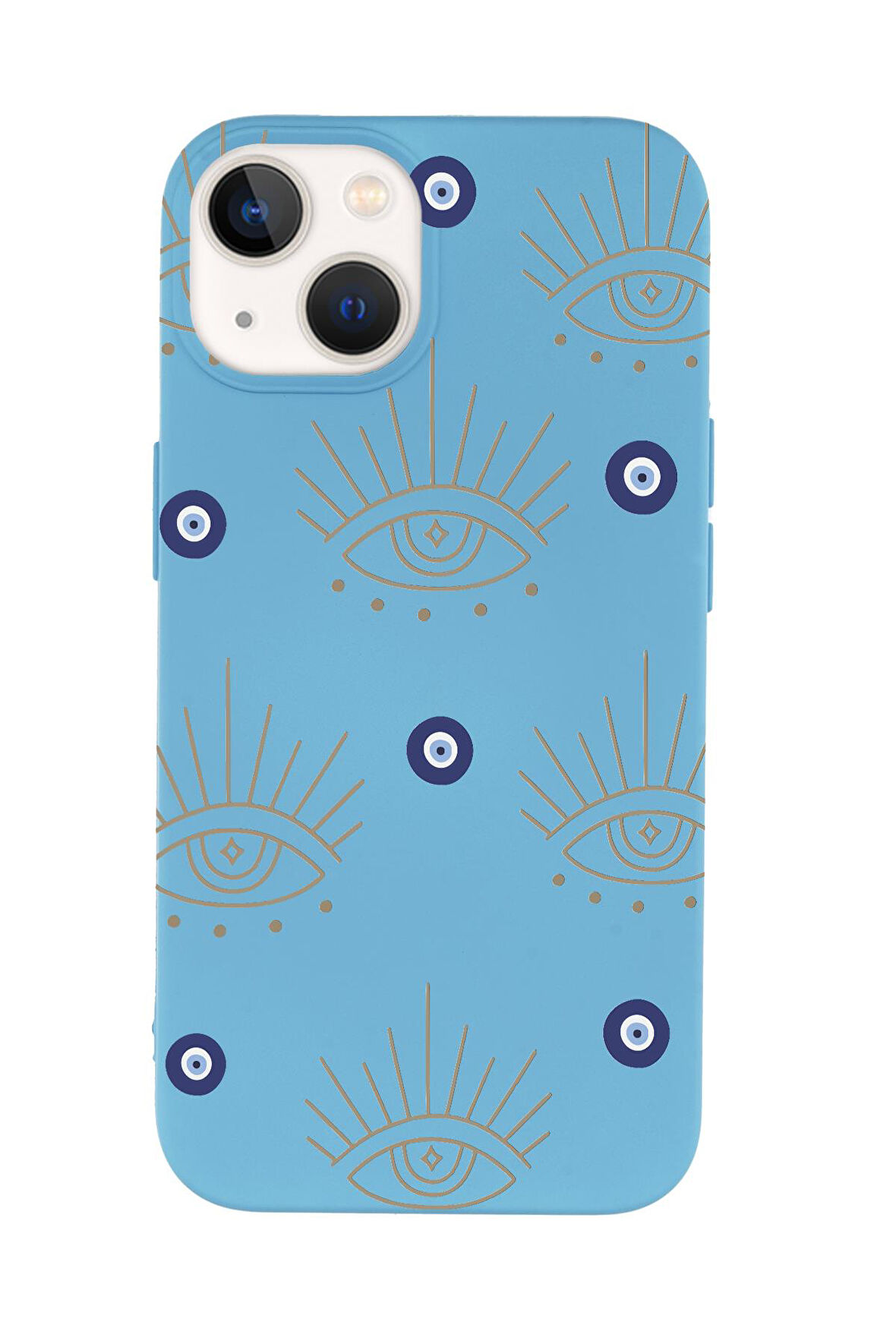iPhone 14 Plus Uyumlu Evil Eye Desenli Premium Silikonlu Telefon Kılıfı