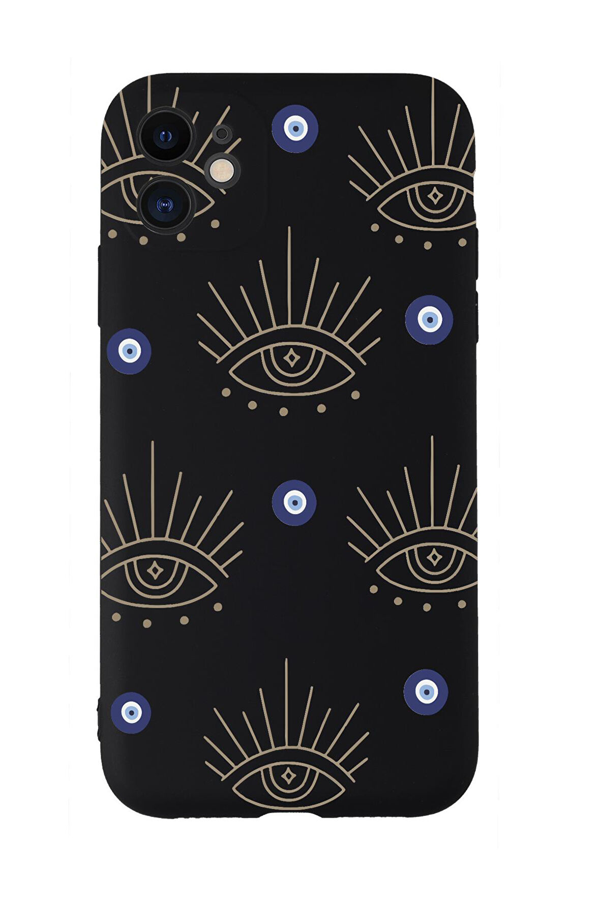 iPhone 11 Uyumlu Evil Eye Desenli Kamera Korumalı Premium Silikonlu Telefon Kılıfı