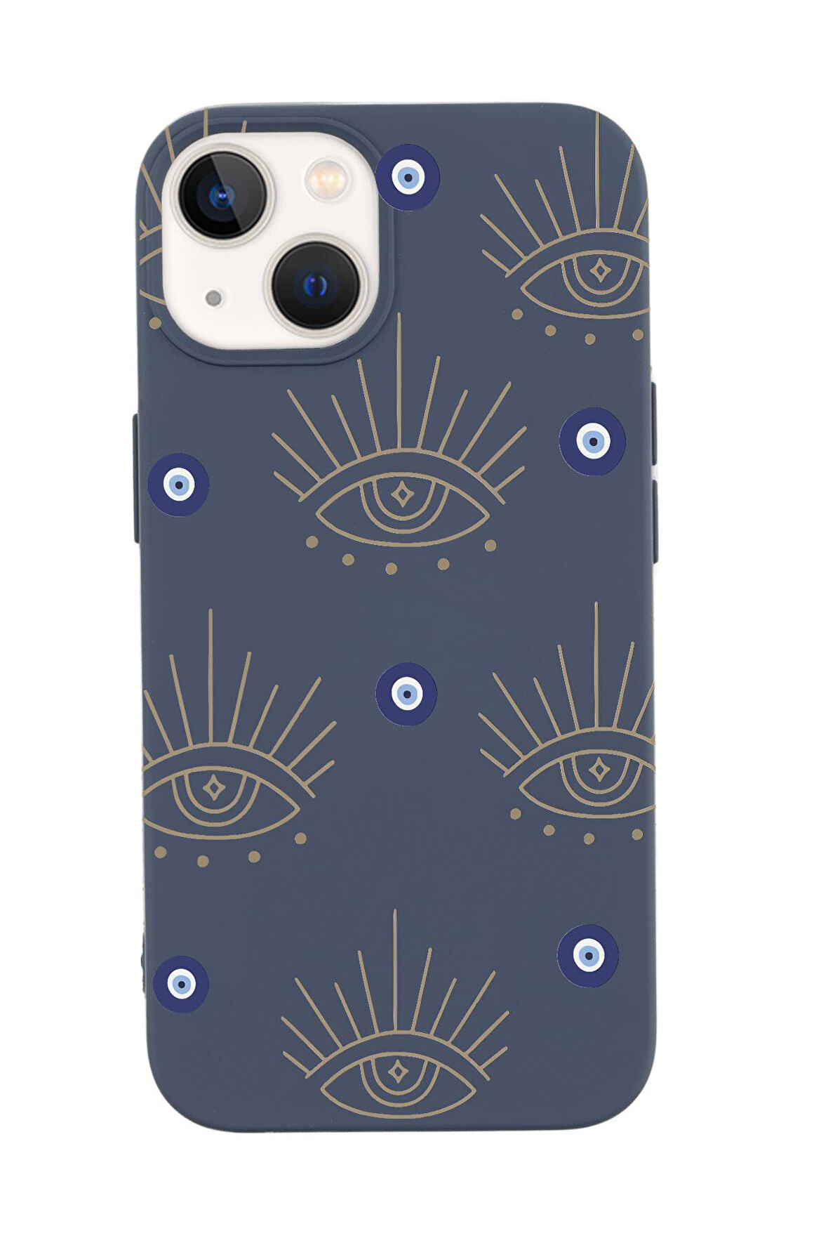 iPhone 15 Uyumlu Evil Eye Desenli Premium Silikonlu Telefon Kılıfı