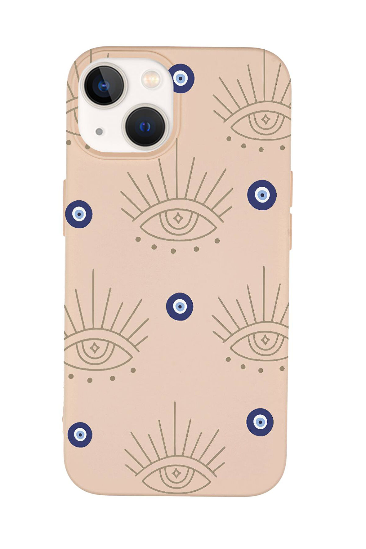 iPhone 15 Uyumlu Evil Eye Desenli Premium Silikonlu Telefon Kılıfı