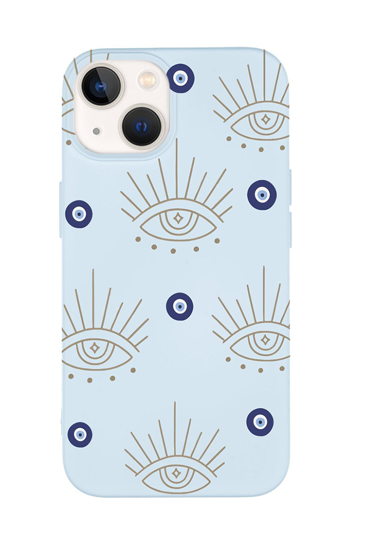 iPhone 15 Plus Uyumlu Evil Eye Desenli Premium Silikonlu Telefon Kılıfı