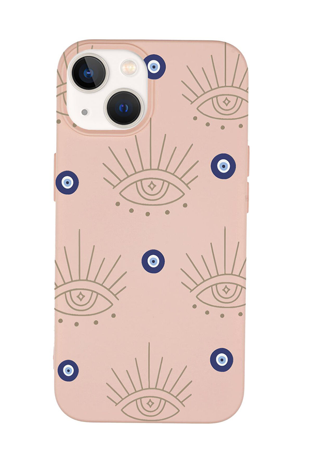 iPhone 15 Plus Uyumlu Evil Eye Desenli Premium Silikonlu Telefon Kılıfı