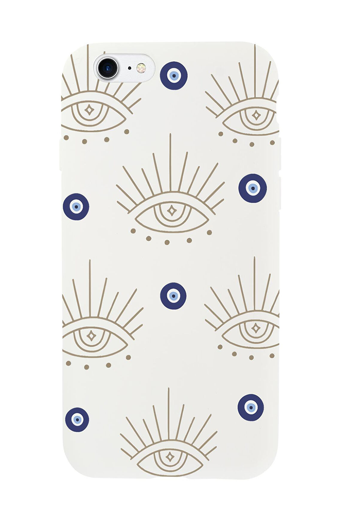 iPhone SE 2020 Uyumlu Evil Eye Desenli Premium Silikonlu Telefon Kılıfı