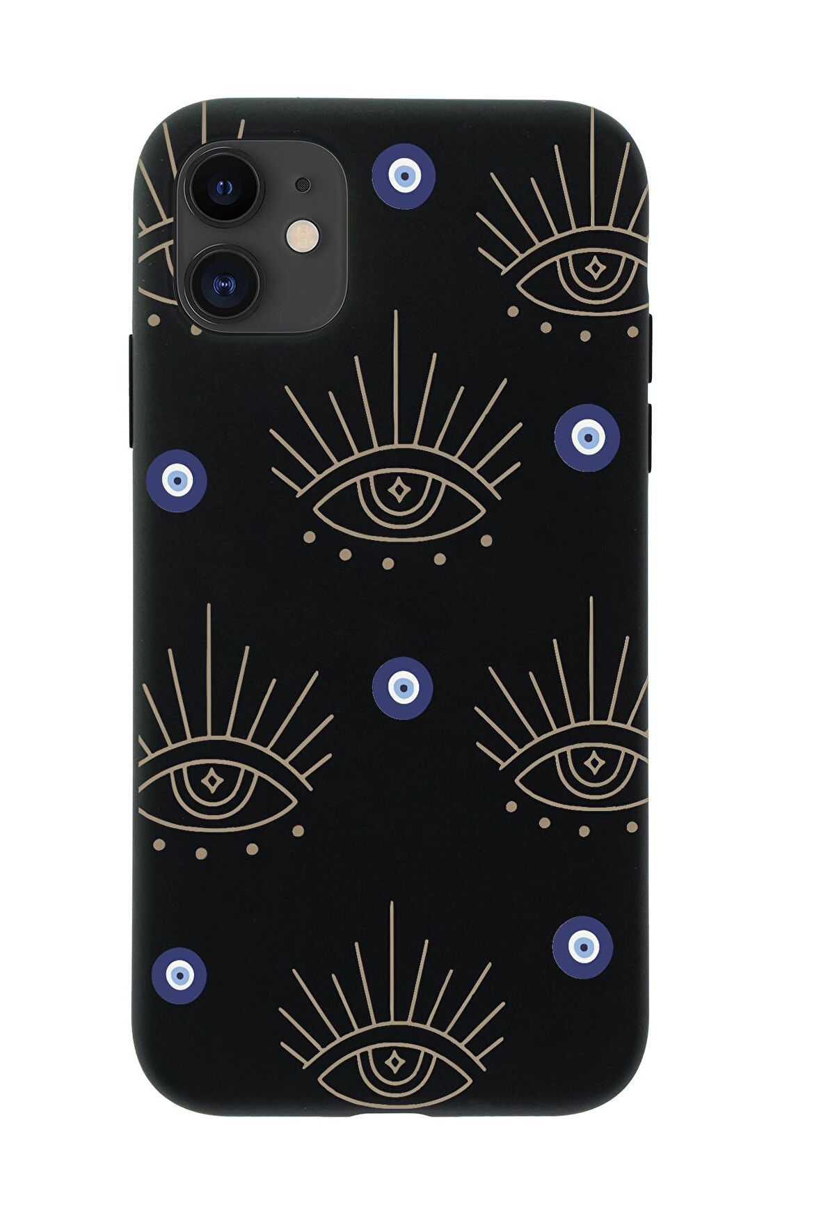 iPhone 12 Uyumlu Evil Eye Desenli Premium Silikonlu Telefon Kılıfı