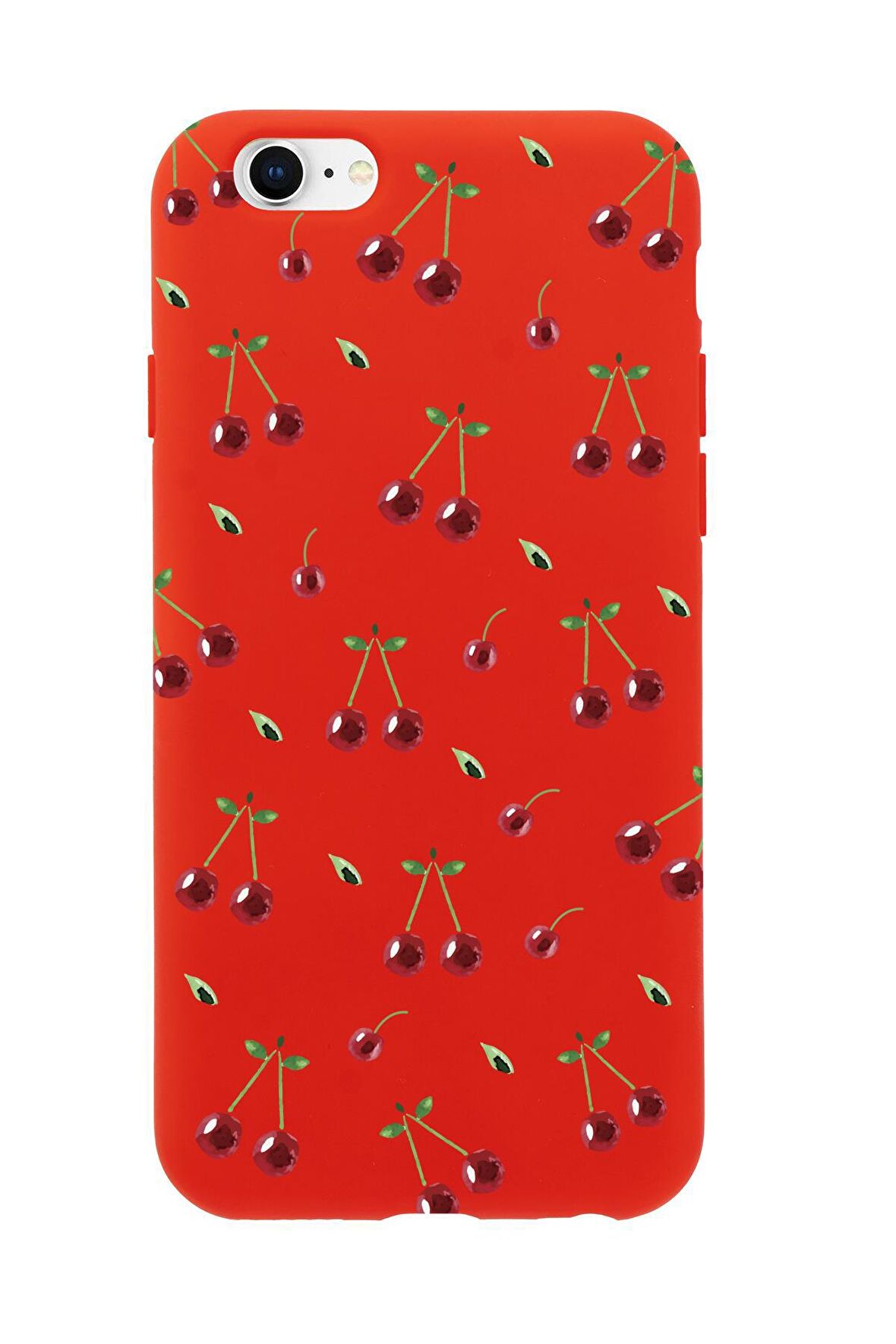 iPhone 6 Plus Uyumlu Kiraz Desenli Premium Silikonlu Telefon Kılıfı