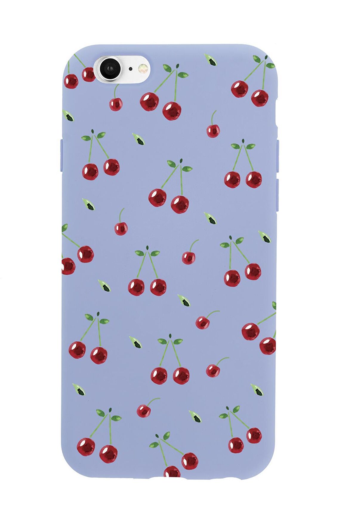 iPhone 6 Plus Uyumlu Kiraz Desenli Premium Silikonlu Telefon Kılıfı