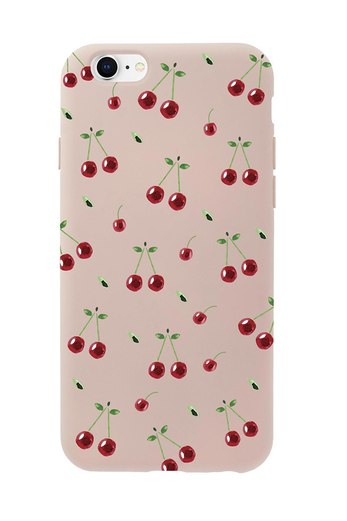 iPhone 6 Plus Uyumlu Kiraz Desenli Premium Silikonlu Telefon Kılıfı