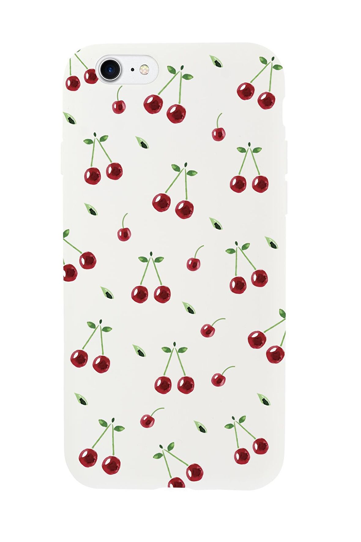 iPhone SE 2020 Uyumlu Kiraz Desenli Premium Silikonlu Telefon Kılıfı