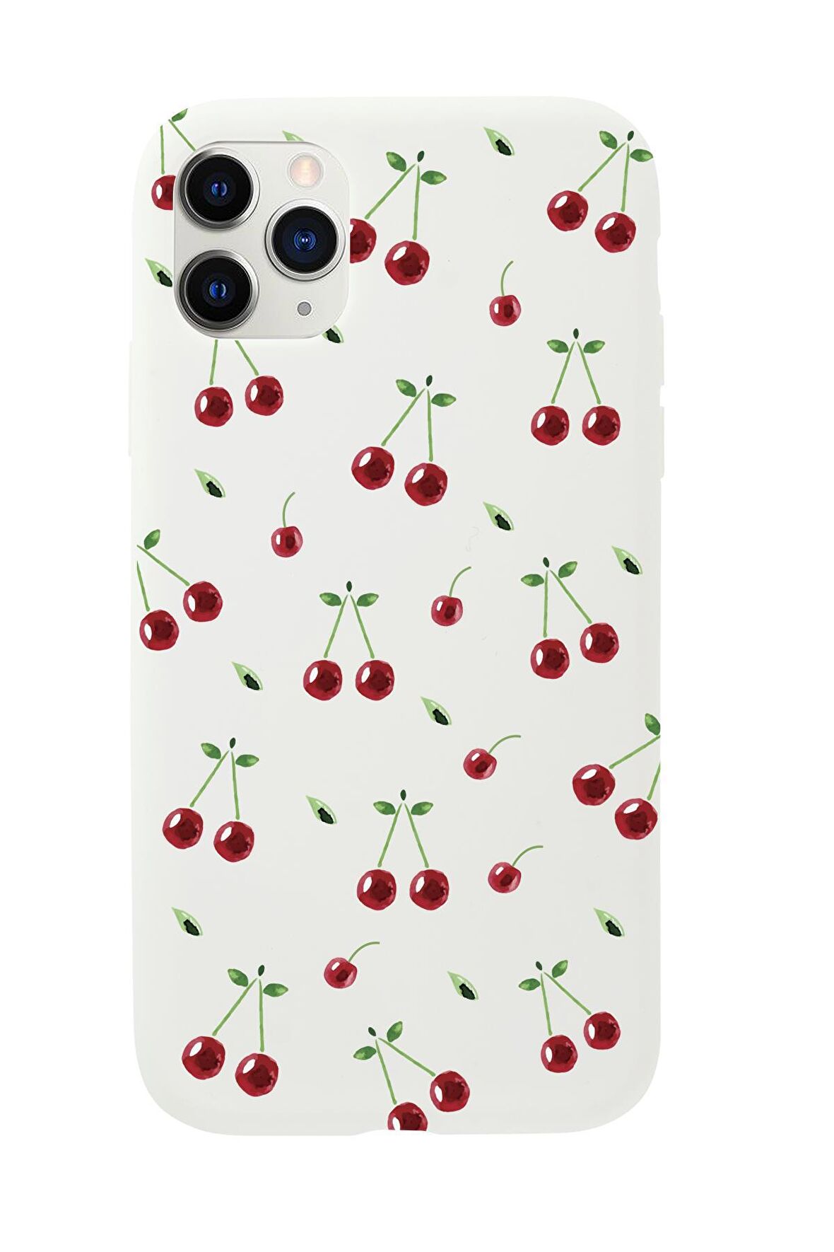 iPhone 11 Pro Max Uyumlu Kiraz Desenli Premium Silikonlu Telefon Kılıfı