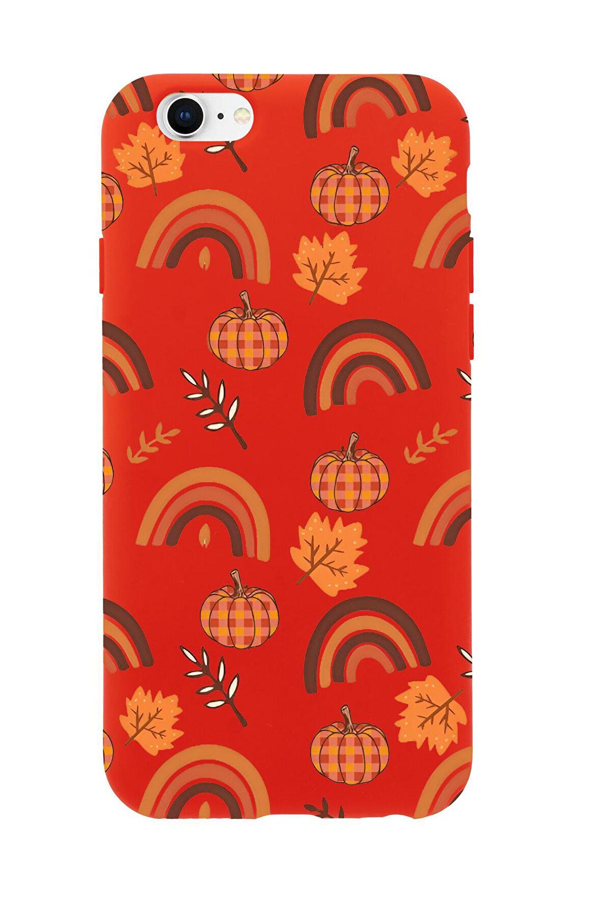 iPhone 6 Plus Uyumlu Sonbahar Desenli Premium Silikonlu Telefon Kılıfı