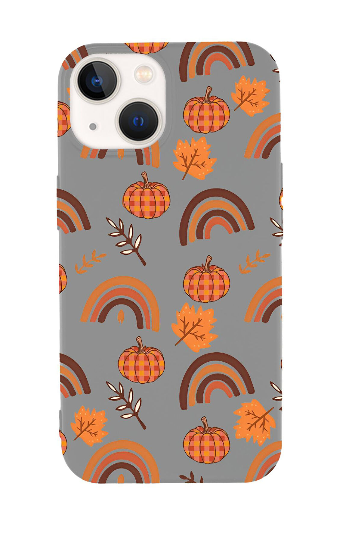 iPhone 15 Uyumlu Sonbahar Desenli Premium Silikonlu Telefon Kılıfı