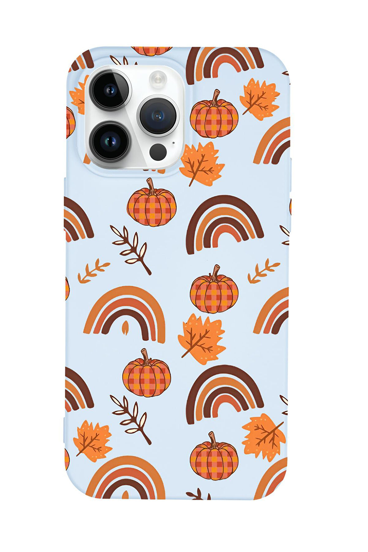 iPhone 15 Pro Max Uyumlu Sonbahar Desenli Premium Silikonlu Telefon Kılıfı