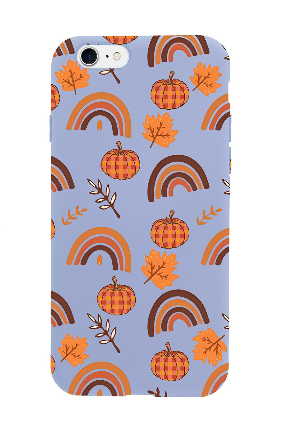 iPhone SE 2020 Uyumlu Sonbahar Desenli Premium Silikonlu Telefon Kılıfı