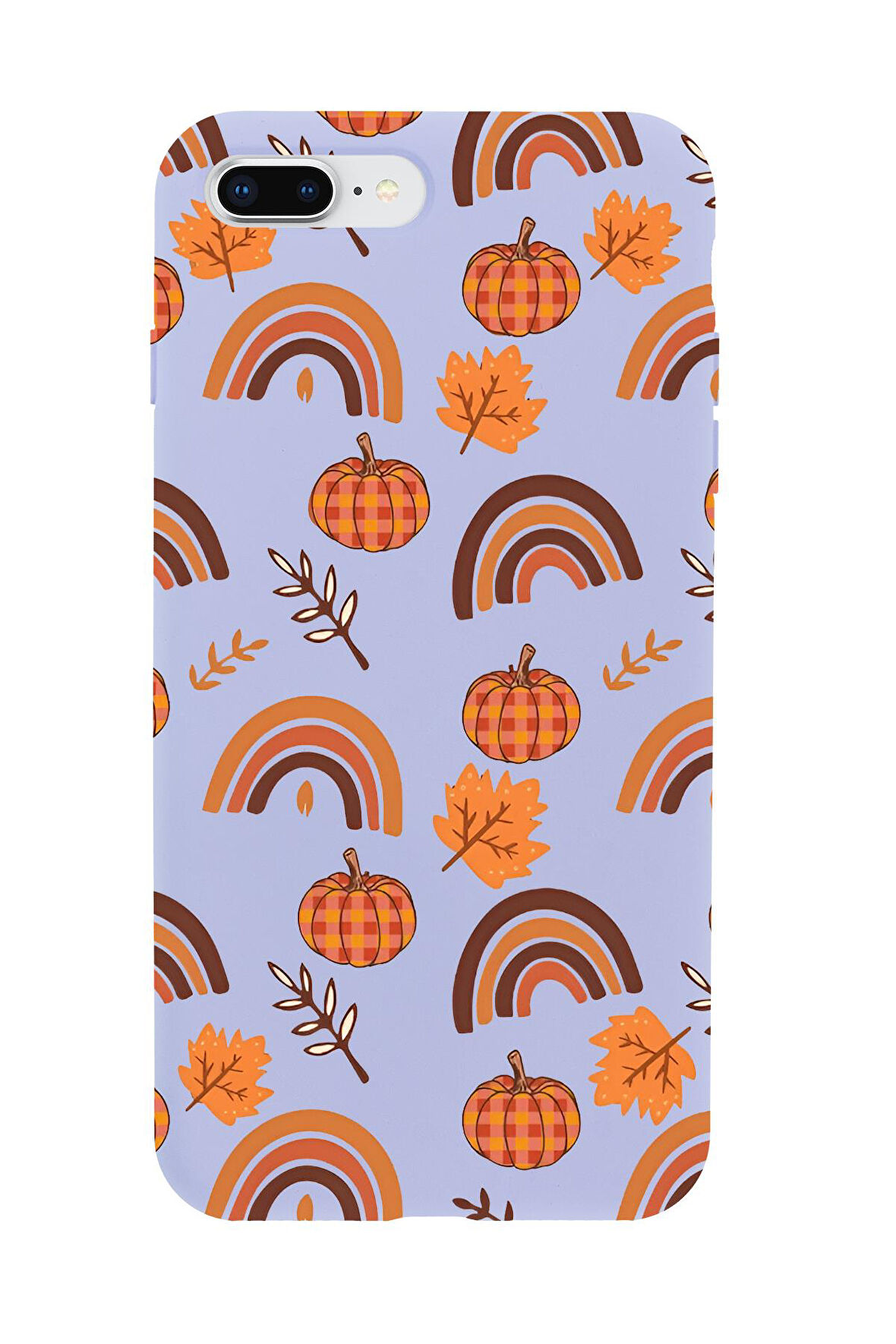 iPhone 7 Plus Uyumlu Sonbahar Desenli Premium Silikonlu Telefon Kılıfı