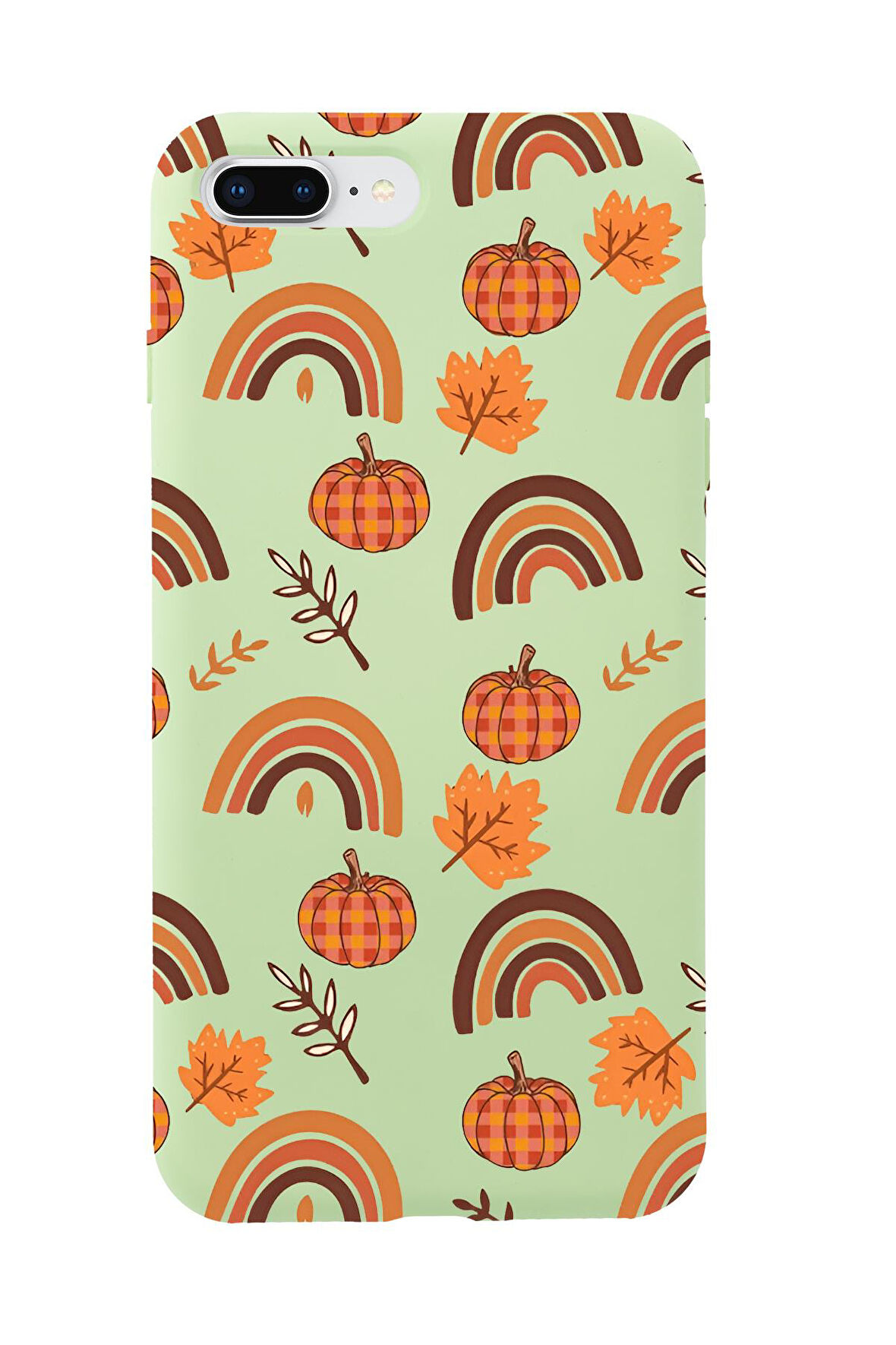 iPhone 7 Plus Uyumlu Sonbahar Desenli Premium Silikonlu Telefon Kılıfı