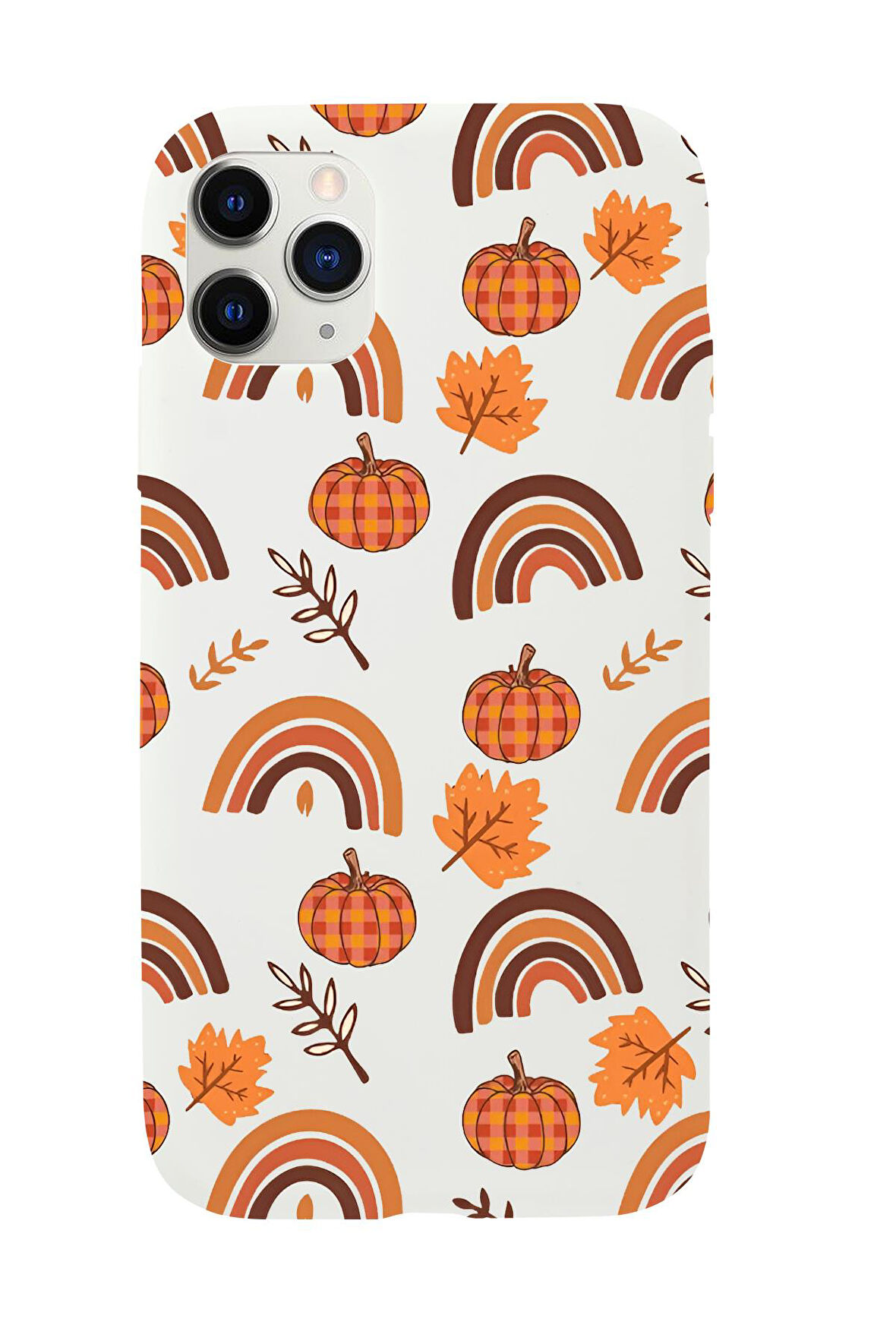 iPhone 11 Pro Max Uyumlu Sonbahar Desenli Premium Silikonlu Telefon Kılıfı