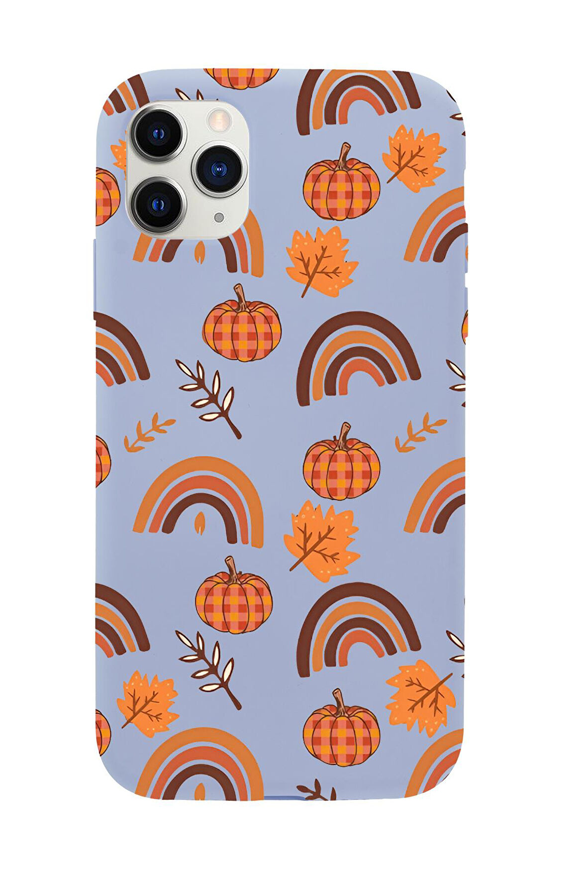 iPhone 11 Pro Max Uyumlu Sonbahar Desenli Premium Silikonlu Telefon Kılıfı