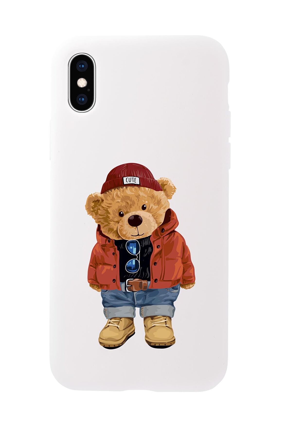 iPhone Xs Max Teddy Bear Premium Silikonlu Telefon Kılıfı