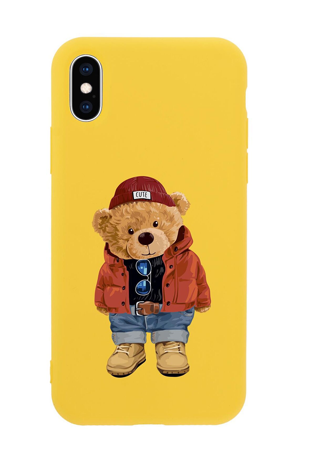 iPhone Xs Max Teddy Bear Premium Silikonlu Telefon Kılıfı