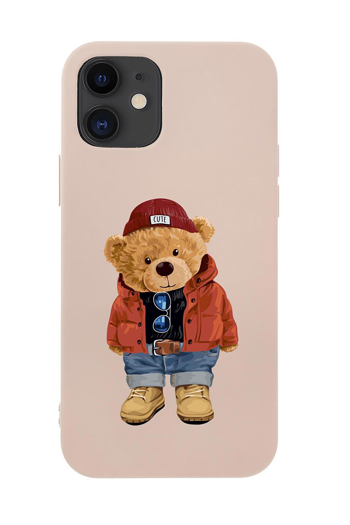 iPhone 12 Mini Teddy Bear Premium Silikonlu Telefon Kılıfı