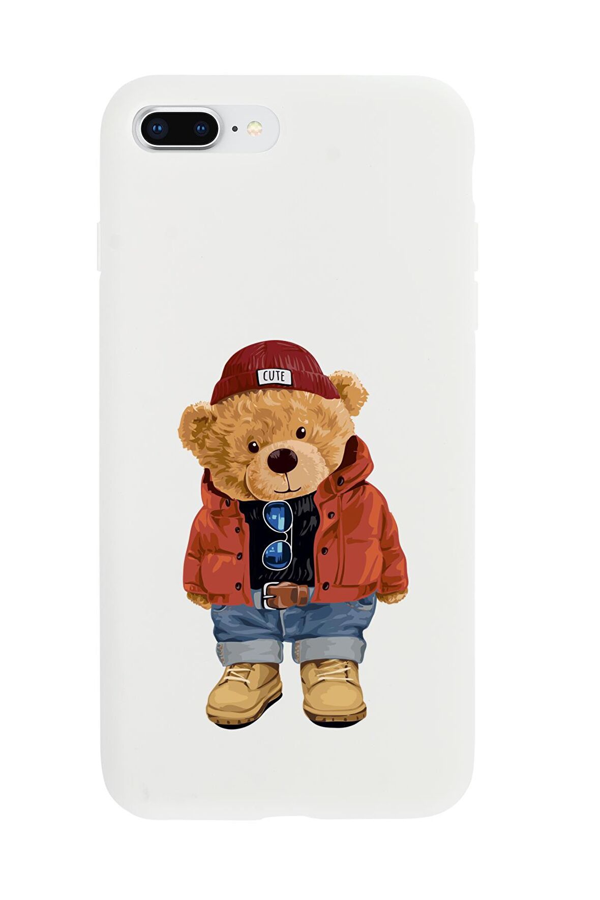 iPhone 8 Plus Teddy Bear Premium Silikonlu Telefon Kılıfı