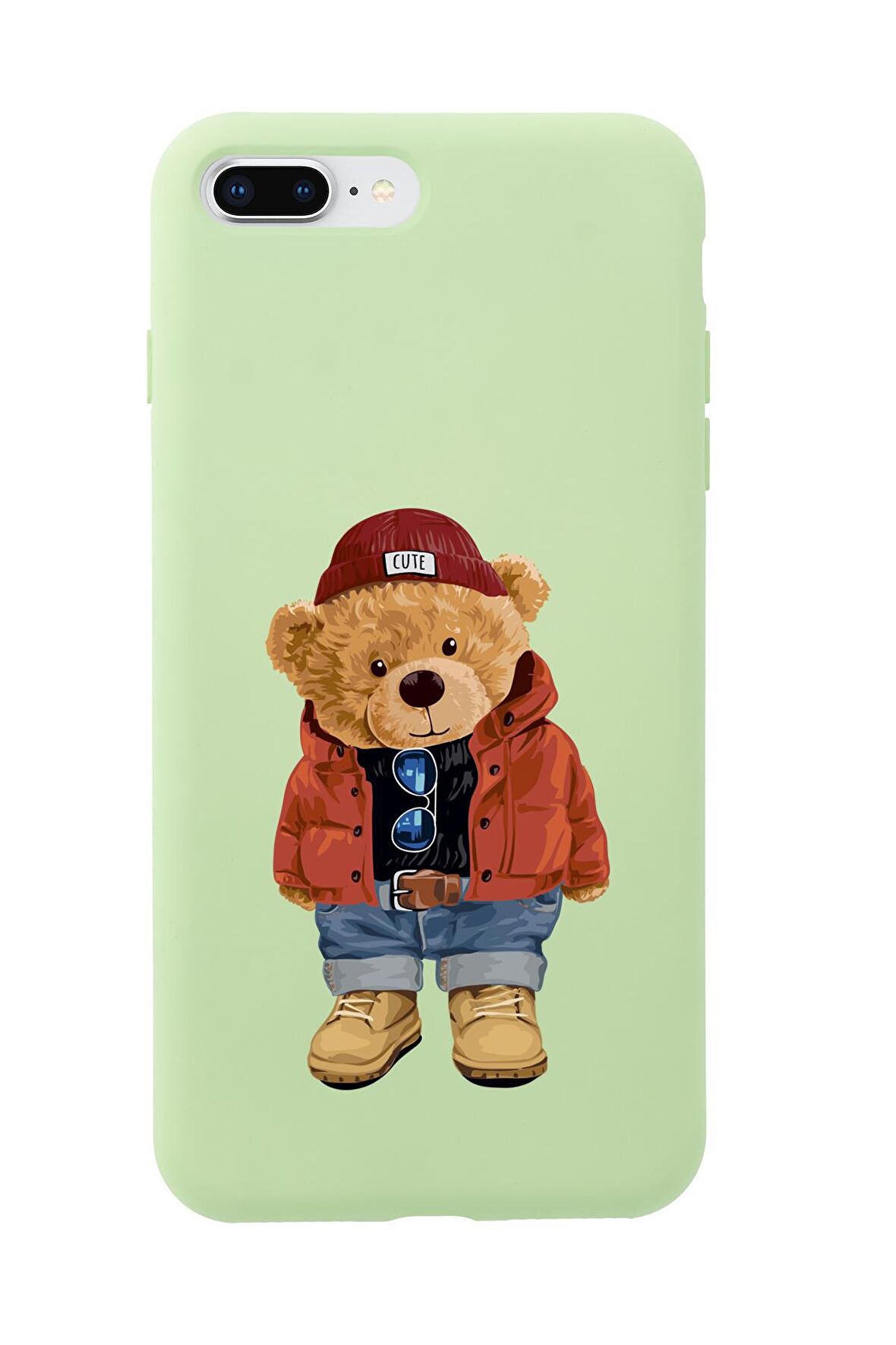 iPhone 8 Plus Teddy Bear Premium Silikonlu Telefon Kılıfı