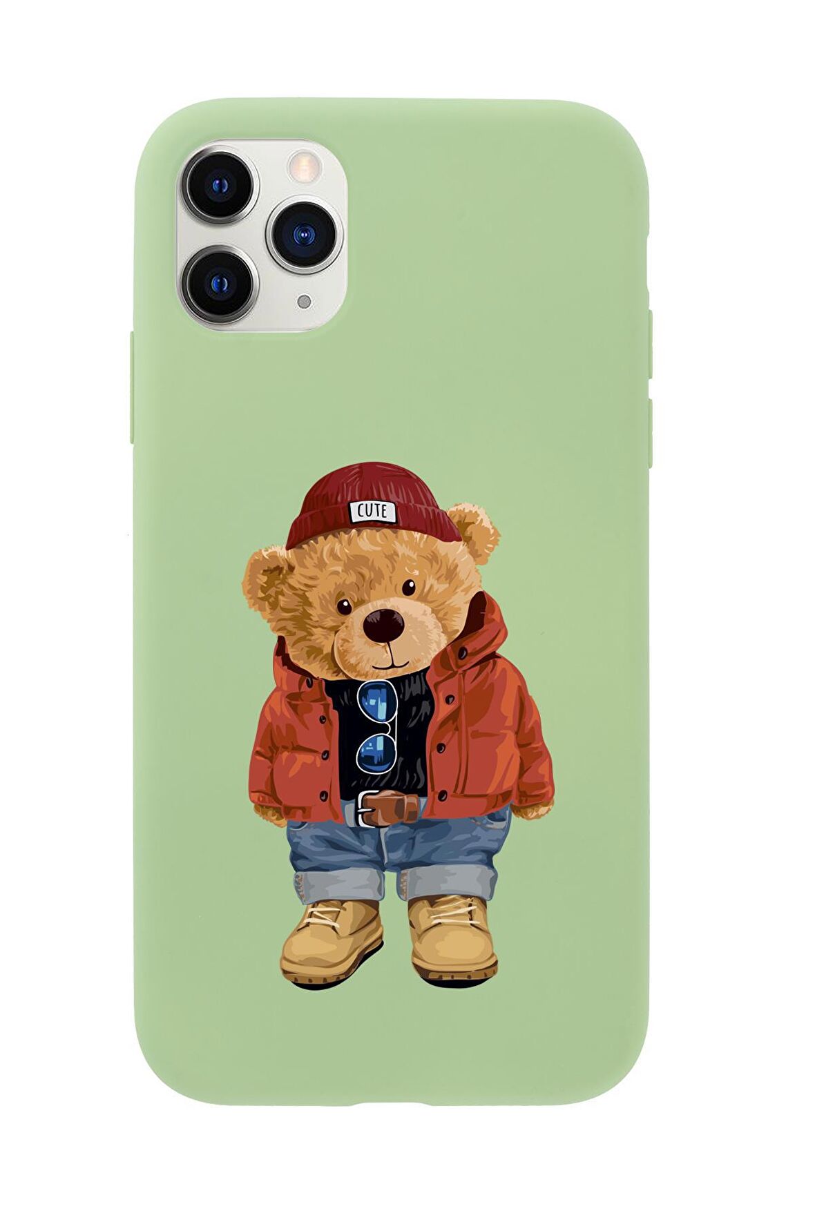 iPhone 11 Pro Max Teddy Bear Premium Silikonlu Telefon Kılıfı