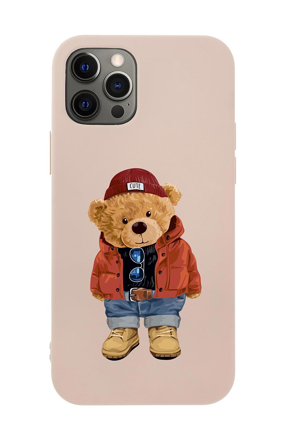 iPhone 12 Pro Teddy Bear Premium Silikonlu Telefon Kılıfı