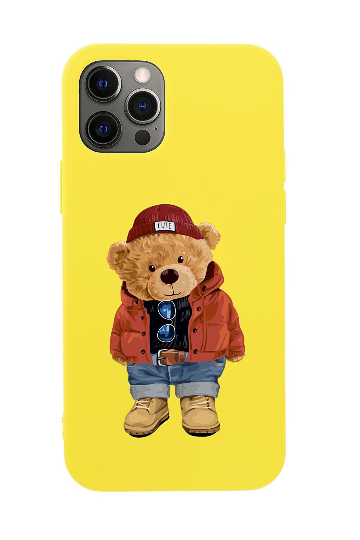 iPhone 12 Pro Teddy Bear Premium Silikonlu Telefon Kılıfı