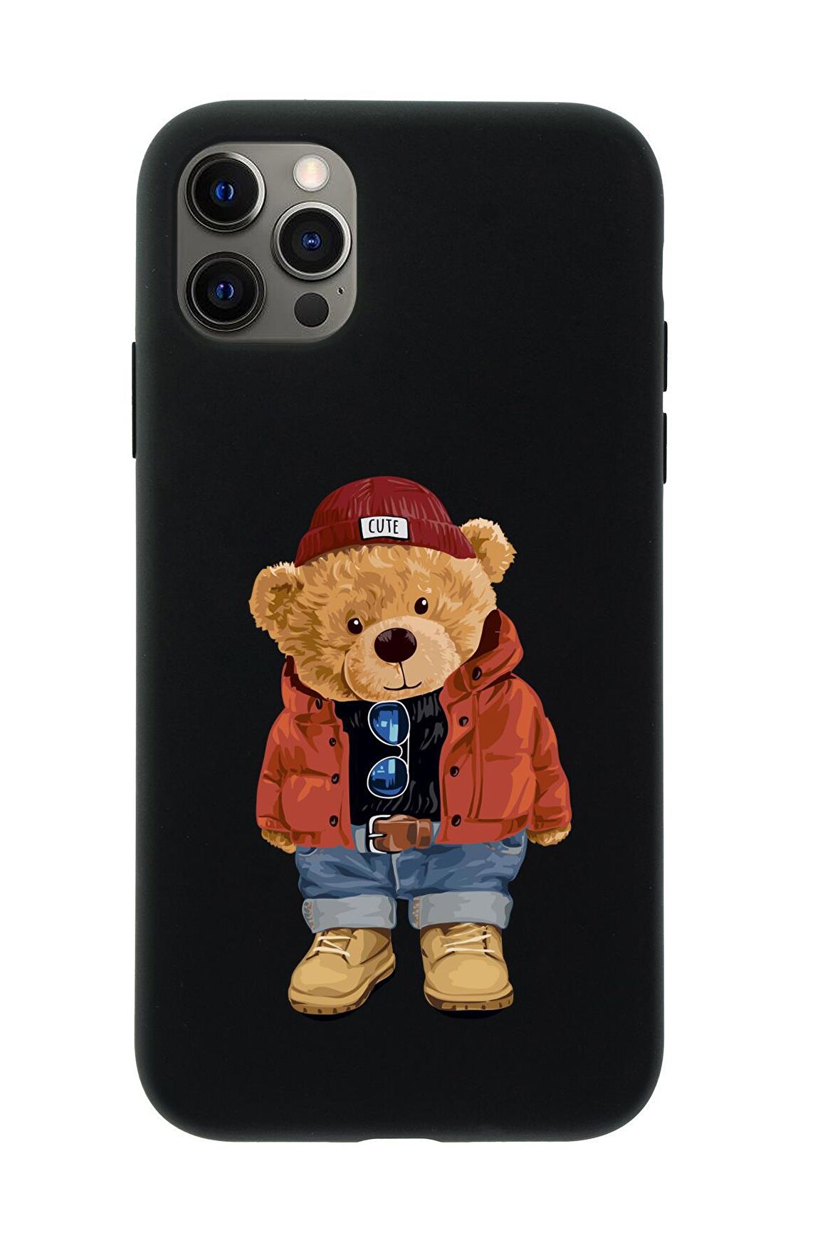 iPhone 12 Pro Teddy Bear Premium Silikonlu Telefon Kılıfı