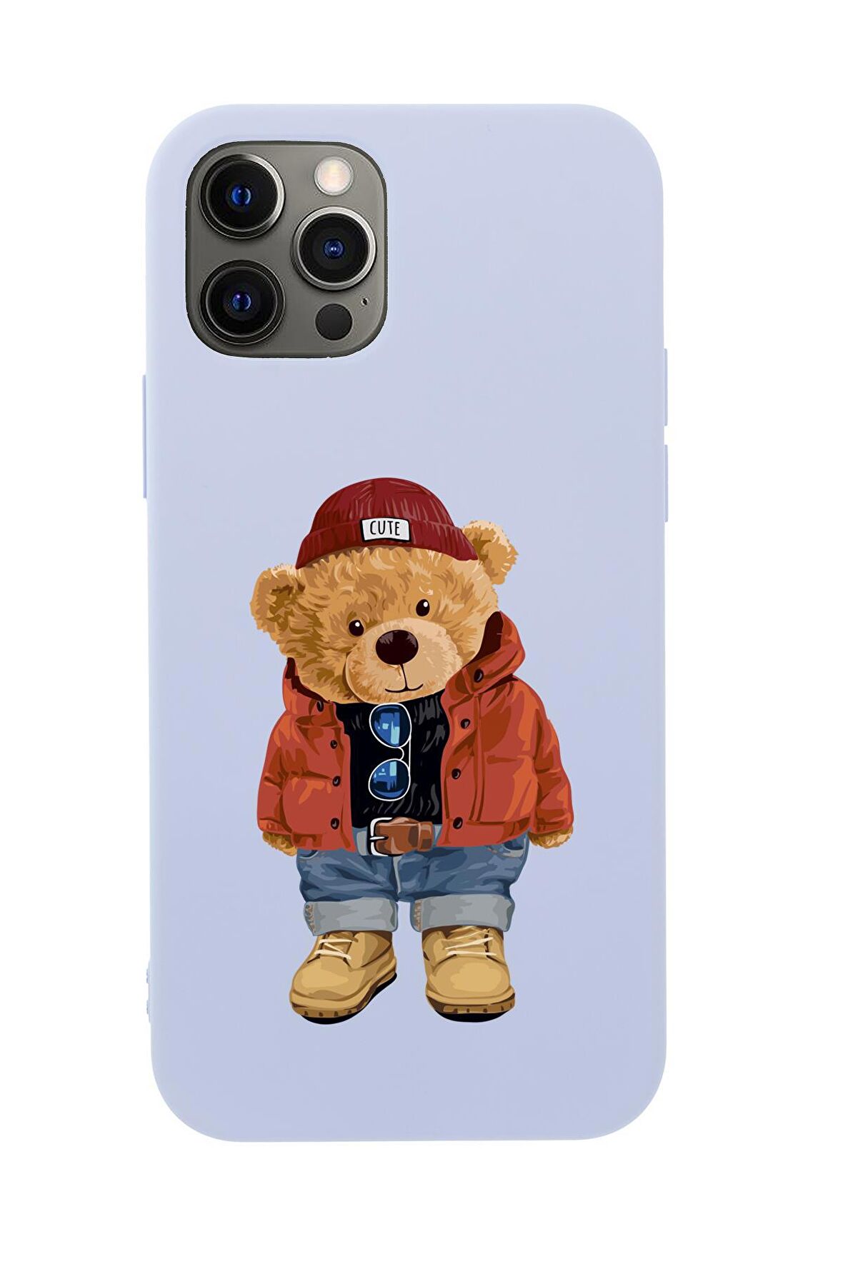 iPhone 12 Pro Max Teddy Bear Premium Silikonlu Telefon Kılıfı